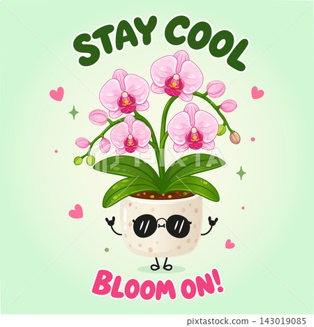 Stay cool bloom on orchid greeting card Stay cool bloom on orchid greeting card 143019085