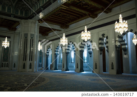 Big chandelier in the prayer hall, Sultan Qaboos Grand Mosque, Muscat Big chandelier in the prayer hall, Sultan Qaboos Grand Mosque, Muscat 143019717
