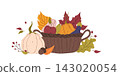 Hand drawn Autumn Harvest Basket illustration 143020054