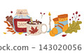 Hand drawn Cozy Autumn Hygge Composition 143020056