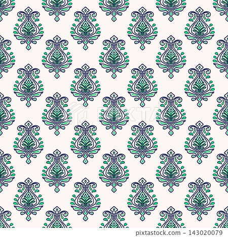 Hand-drawn seamless charcoal floral motif print for modern apparel fabric and ceramic tiles 143020079