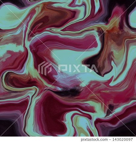 Hand-drawn seamless teal marble fluid art pattern for contemporary liquid background and print Hand-drawn seamless teal marble fluid art pattern for contemporary liquid background and print 143020097