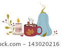 Hand Drawn Cozy Autumn Illustration 143020216