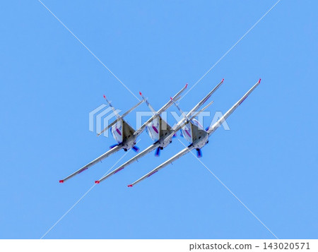 Three Japan Maritime Self-Defense Force White Arrows T-5 training aircraft perform a formation circle flight at Iwakuni Air Base. Three Japan Maritime Self-Defense Force White Arrows T-5 training aircraft perform a formation circle flight at Iwakuni Air Base. 143020571