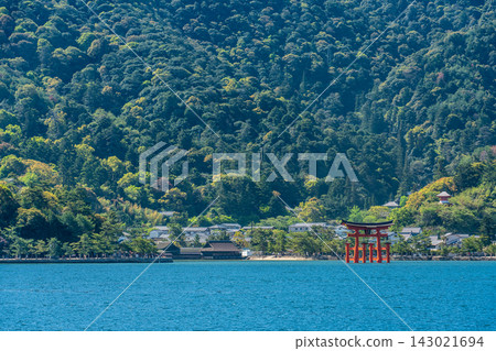 Morning scenery at Itsukushima Shrine, a national treasure and World Heritage Site [Hatsukaichi City, Hiroshima Prefecture] 143021694