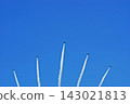Blue Impulse flying in the blue sky 143021813