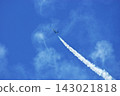 Blue Impulse flying in the blue sky 143021818