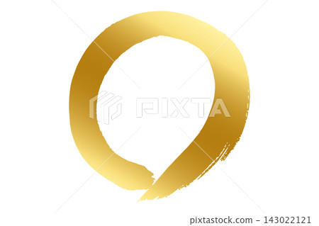 Japanese-style round frame material 06, drawn with a gold brush. 143022121