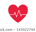 Electrocardiogram, heart icon vector illustration 143022744