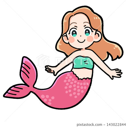 可愛的美人魚女孩插圖 可愛的美人魚女孩插圖 143022844