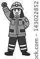Cute firefighter illustration (gray) 143022852