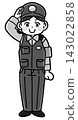 Illustration of a male police officer saluting (gray) 143022858