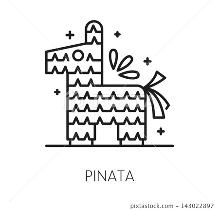 Mexican pinata icon for holiday or Mexico fiesta Mexican pinata icon for holiday or Mexico fiesta 143022897
