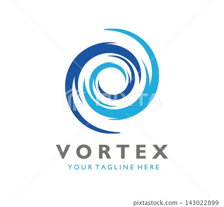 Vortex wind and wave spiral symbol Vortex wind and wave spiral symbol 143022899