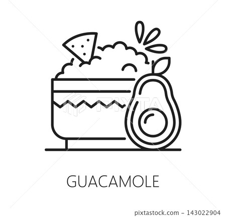 Guacamole line icon, Mexican holiday, Mexico food Guacamole line icon, Mexican holiday, Mexico food 143022904