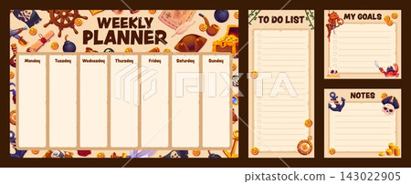 Weekly planner schedule to do list, pirates theme 143022905