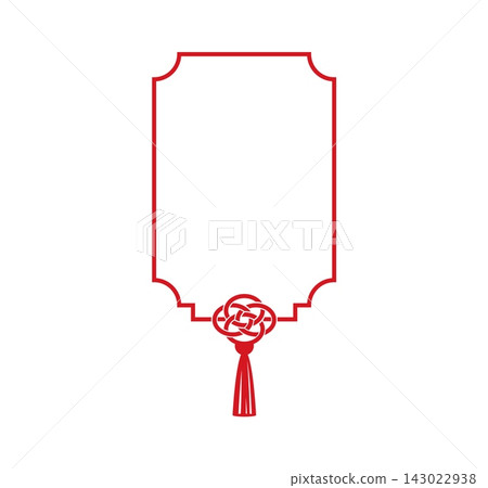 Japanese holiday frame mizuhiki knot and tassels Japanese holiday frame mizuhiki knot and tassels 143022938