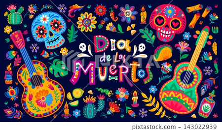Mexican Dia de Los Muertos holiday banner 143022939