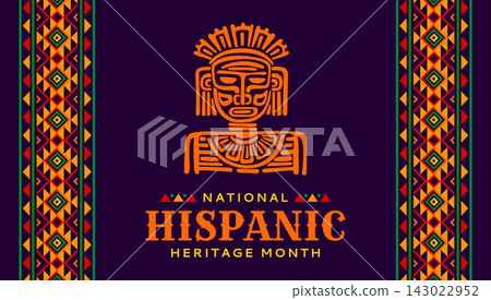 Hispanic heritage month festival banner with maya Hispanic heritage month festival banner with maya 143022952