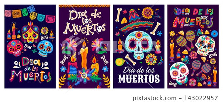 Mexican Day of the Dead Muertos holiday posters Mexican Day of the Dead Muertos holiday posters 143022957