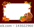 Happy Thanksgiving day banner frame with harvest 143022960