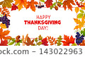 Happy Thanksgiving day autumn fall leaves frame 143022963