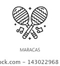 Maracas line icon, Mexican holiday, Mexico music 143022968