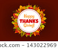 Happy Thanksgiving day banner with circular frame 143022969