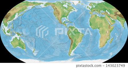 World map: Equal Earth projection 143023749