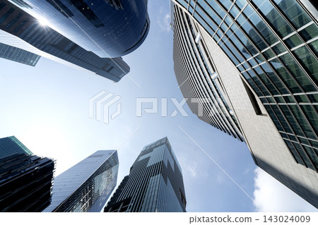 Open Sky Multiple Towers Rounded Corner Singapore CBD 143024009
