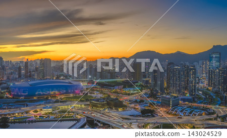 Hong Kong, July 10 2026 Kai Tak Sports Park Arena At Sunset Hong Kong, July 10 2026 Kai Tak Sports Park Arena At Sunset 143024529