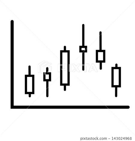 Financial candlestick chart vector illustration in minimalist thin black line art style, showing stock market fluctuation, crypto price movement, forex trading trends, and economic data analysis desig Financial candlestick chart vector illustration in minimalist thin black line art style, showing stock market fluctuation, crypto price movement, forex trading trends, and economic data analysis desig 143024968