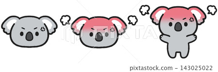 一組憤怒無尾熊的插圖 一組憤怒無尾熊的插圖 143025022
