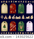 Hand-drawn Christmas gift tags and icon set 143025622