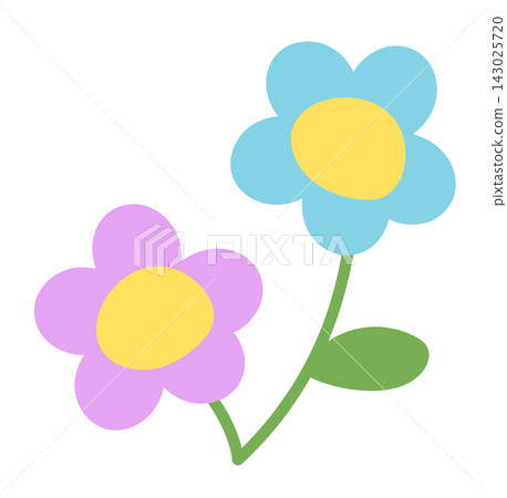 Illustration of flowers and green leaves for cartoon, comic, floral print, sticker, nature, garden, spring, summer vibes, blossom, blooming, plush toy, kid doll, home, house, yard, plants, tree, soil Illustration of flowers and green leaves for cartoon, comic, floral print, sticker, nature, garden, spring, summer vibes, blossom, blooming, plush toy, kid doll, home, house, yard, plants, tree, soil 143025720