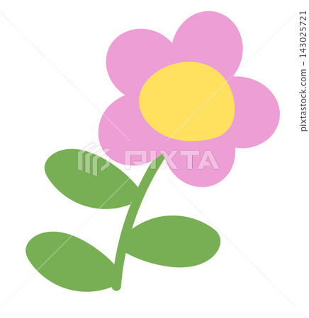 Illustration of pink flower and green leaf cartoon for comic, floral print, sticker, nature, garden, spring, summer vibes, blossom, blooming, plush toy, kid doll, home, house, yard, plants, tree, soil Illustration of pink flower and green leaf cartoon for comic, floral print, sticker, nature, garden, spring, summer vibes, blossom, blooming, plush toy, kid doll, home, house, yard, plants, tree, soil 143025721