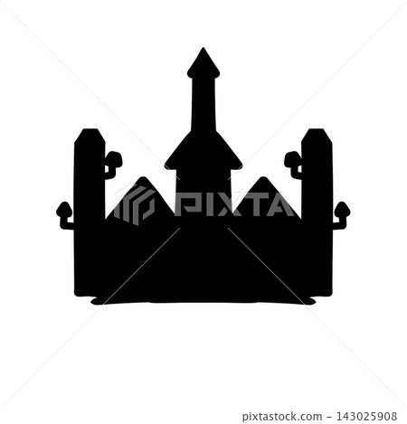 Black Gothic Castle Silhouette Black Gothic Castle Silhouette 143025908