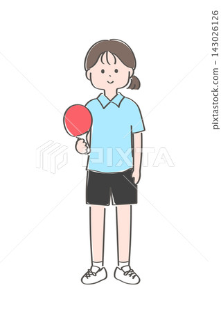 Young female table tennis player Young female table tennis player 143026126