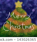 Hand-drawn Christmas tree and Merry Christmas background material 143026365