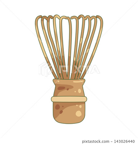 Illustration of bamboo matcha whisk Illustration of bamboo matcha whisk 143026440