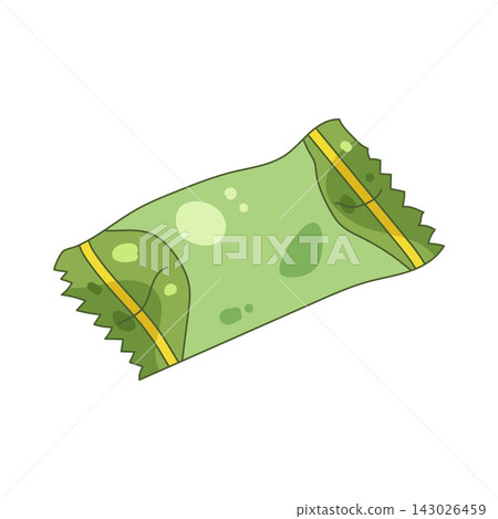 Illustration of matcha candy wrapper Illustration of matcha candy wrapper 143026459