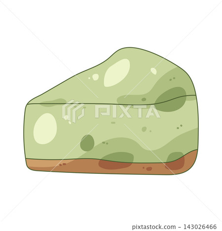 Illustration of matcha cheesecake slice 143026466