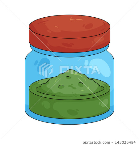 Illustration of jar of matcha Illustration of jar of matcha 143026484