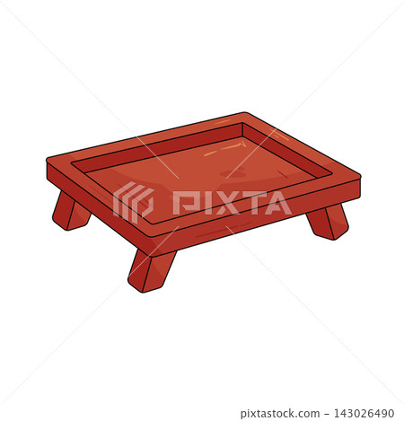 Illustration of wooden tea tray 143026490