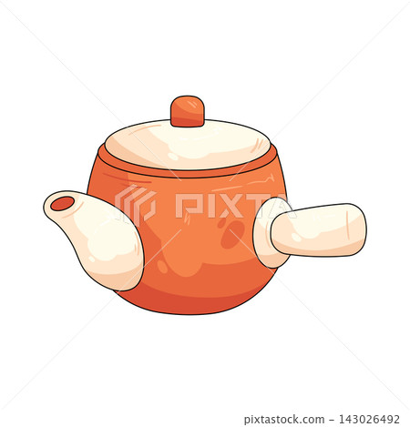 Illustration of orange teapot Illustration of orange teapot 143026492