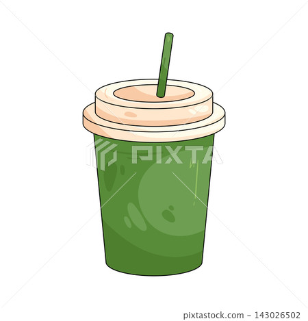 Illustration of matcha in a to-go cup Illustration of matcha in a to-go cup 143026502