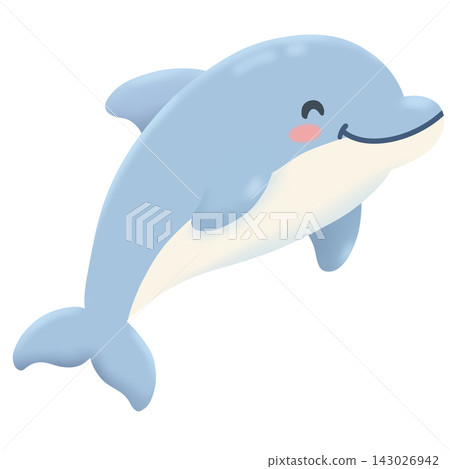 cartoon dolphins, dolphins, isolated on white 143026942