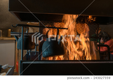 Coffee I drank around a fireplace in Finland, Northern Europe. 143027359