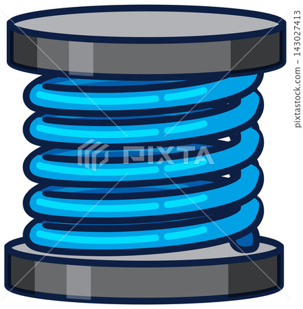 Glowing Blue Energy Coil Vector Illustration Glowing Blue Energy Coil Vector Illustration 143027413