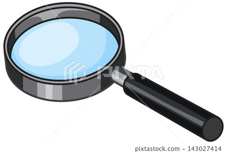 Magnifying Glass Vector Illustration with Black Handle and Glass Lens Magnifying Glass Vector Illustration with Black Handle and Glass Lens 143027414